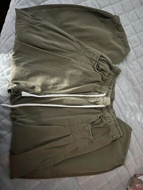Olive Green Drawstring Casual pants